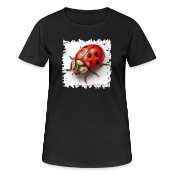 Roter Marienkaefer Muster Shirt - Frauen T-Shirt atmungsaktiv - Schwarz - Vorne - AI Model Female 172 light (172cm)
