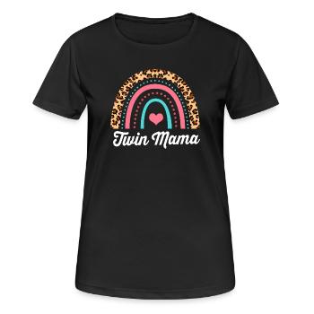 Zwillinge Mama Zwilling Mutter Geschenk - Frauen T-Shirt atmungsaktiv - Schwarz - Vorne - AI Model Female 172 light (172cm)