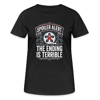 Spoiler Alarm: Das Ende ist furchtbar - Frauen T-Shirt atmungsaktiv - Schwarz - Vorne - AI Model Female 172 light (172cm)