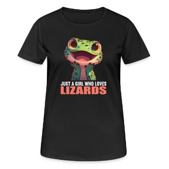 Lézard des lézards - T-shirt respirant Femme - noir - Devant - AI Model Female 172 light (172cm)
