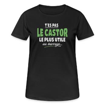 Tes pas le castor le plus utile - T-shirt respirant Femme - noir - Devant - AI Model Female 172 light (172cm)