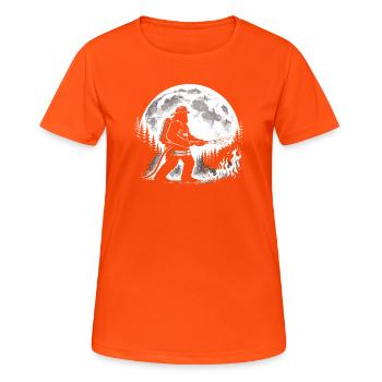 Bigfoot Firefighter - Women's Breathable T-Shirt - neon orange - Front - AI Model Female 172 dark (172cm)