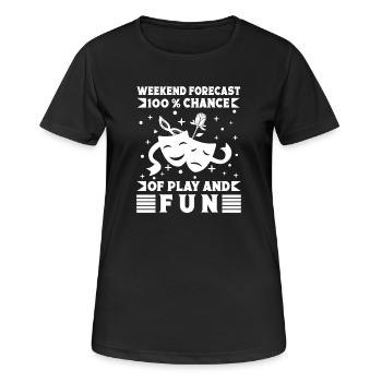 Théâtre Week-End Prévision, pièce de théâtre & comédie musicale d’acteur amusant - T-shirt respirant Femme - noir - Devant - AI Model Female 172 light (172cm)