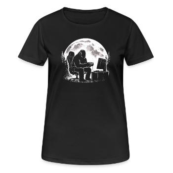 Bigfoot Gamer - Frauen T-Shirt atmungsaktiv - Schwarz - Vorne - AI Model Female 172 light (172cm)