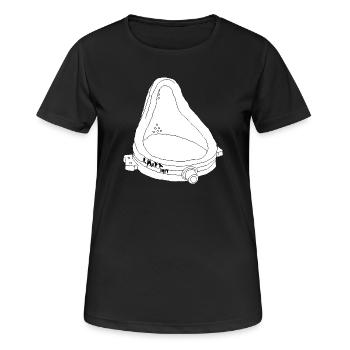 Art de l’urinoir de la fontaine Duchamp Sketch drôle de ligne - T-shirt respirant Femme - noir - Devant - AI Model Female 172 light (172cm)