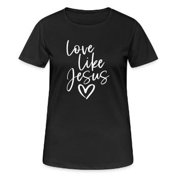 Love Like Jesus - Frauen T-Shirt atmungsaktiv - Schwarz - Vorne - AI Model Female 172 light (172cm)