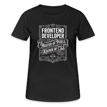 Développeur frontend Pixelmeister CSS - T-shirt respirant Femme - noir - Devant - AI Model Female 172 light (172cm)