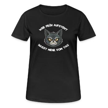 Si tu te lèves tôt, tu détestes plus de temps dans la journée - T-shirt respirant Femme - noir - Devant - AI Model Female 172 light (172cm)
