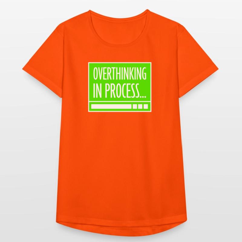 Overthinking In Process Funny Brooding Saying Logo Women's Breathable T-Shirt