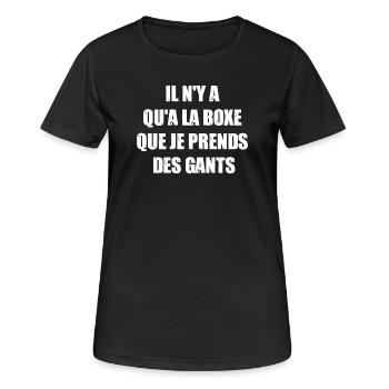 NUR IM BOXEN NEHME ICH HANDSCHUHE! - Frauen T-Shirt atmungsaktiv - Schwarz - Vorne - AI Model Female 172 light (172cm)