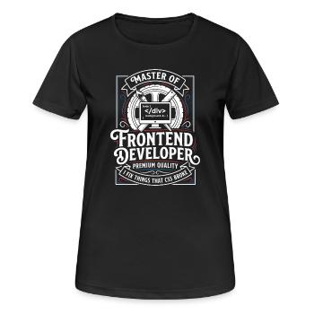 Maître frontend : art CSS HTML - T-shirt respirant Femme - noir - Devant - AI Model Female 172 light (172cm)