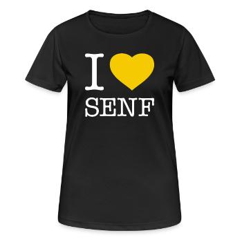 I love Senf - Frauen T-Shirt atmungsaktiv - Schwarz - Vorne - AI Model Female 172 light (172cm)
