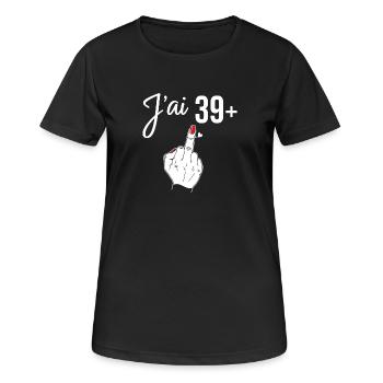 40 Ans Anniversaire 40 Ans Femme Humour Fêter  - T-shirt respirant Femme - noir - Devant - AI Model Female 172 light (172cm)