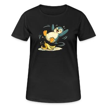 Penguin Jumping Banana - Women's Breathable T-Shirt - black - Front - AI Model Female 172 light (172cm)