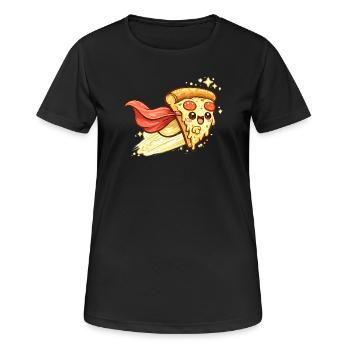 Héros pizza avec cape - T-shirt respirant Femme - noir - Devant - AI Model Female 172 light (172cm)