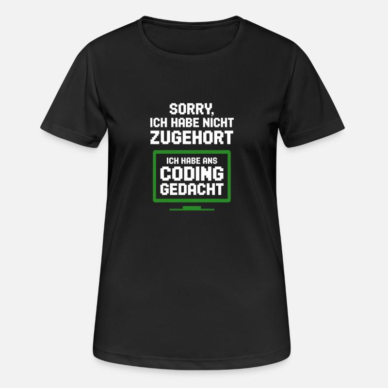 Tée du moniteur de codage - T-shirt respirant Femme - noir