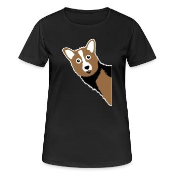 Corgi-Kuckuck – Perfekte für jeden Hundebesitzer - Frauen T-Shirt atmungsaktiv - Schwarz - Vorne - AI Model Female 172 light (172cm)