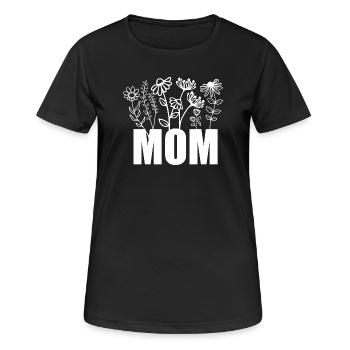 MOM Blütenpracht - Frauen T-Shirt atmungsaktiv - Schwarz - Vorne - AI Model Female 172 light (172cm)
