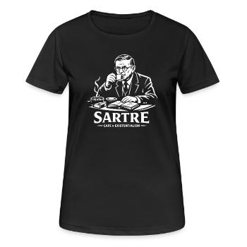 Sartre Café Existentialism - Women's Breathable T-Shirt - black - Front - AI Model Female 172 light (172cm)