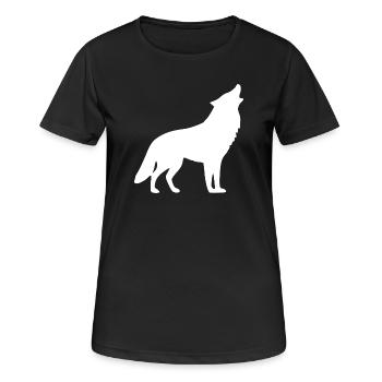 Howling Wolf White - Women's Breathable T-Shirt - black - Front - AI Model Female 172 light (172cm)