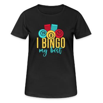 Jeu de bingo Je bingo Mon meilleur bingo - T-shirt respirant Femme - noir - Devant - AI Model Female 172 light (172cm)