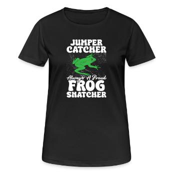 Frog Catcher Jumper Catcher Always A Proud Frog - Frauen T-Shirt atmungsaktiv - Schwarz - Vorne - AI Model Female 172 light (172cm)
