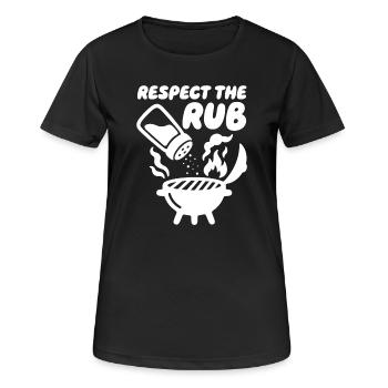 Respect the Rub BBQ Grill - Women's Breathable T-Shirt - black - Front - AI Model Female 172 light (172cm)