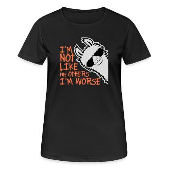 Lama Sonnenbrille Im Not Like The Others I'm Worse - Frauen T-Shirt atmungsaktiv - Schwarz - Vorne - AI Model Female 172 light (172cm)