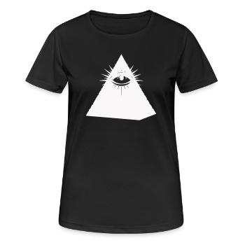 Symbole de l’œil pyramidal Illuminati - T-shirt respirant Femme - noir - Devant - AI Model Female 172 light (172cm)
