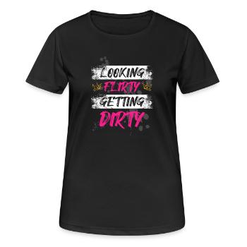 Look coquin Schlammlauf Course boueuse - T-shirt respirant Femme - noir - Devant - AI Model Female 172 light (172cm)