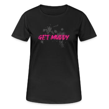 Course boueuse Schlammlauf Mud Run Muddy - T-shirt respirant Femme - noir - Devant - AI Model Female 172 light (172cm)