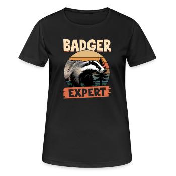 Blaireau animal drôle - T-shirt respirant Femme - noir - Devant - AI Model Female 172 light (172cm)