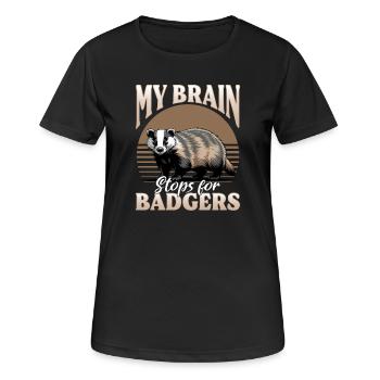 Blaireau animal drôle - T-shirt respirant Femme - noir - Devant - AI Model Female 172 light (172cm)