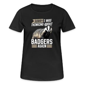 Blaireau animal drôle - T-shirt respirant Femme - noir - Devant - AI Model Female 172 light (172cm)