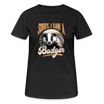 Blaireau animal drôle - T-shirt respirant Femme - noir - Devant - AI Model Female 172 light (172cm)