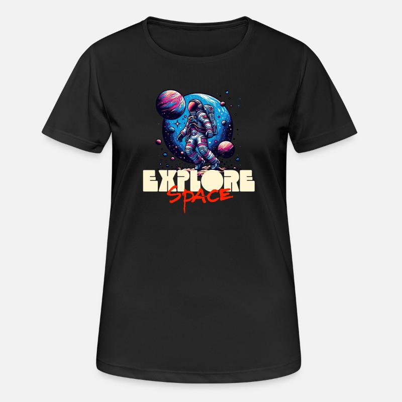 Explore Space Astronaut - Women's Breathable T-Shirt - black