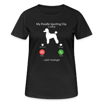 Poodle Incoming Call Funny Phone Interface Art - Women's Breathable T-Shirt - black - Front - AI Model Female 172 light (172cm)