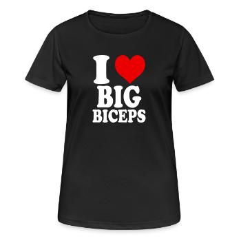 J’adore les gros biceps drôle GYM Fitness Gym - T-shirt respirant Femme - noir - Devant - AI Model Female 172 light (172cm)