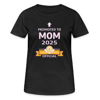 Mama seit 2025 – Stolze neue Mama Design - Frauen T-Shirt atmungsaktiv - Schwarz - Vorne - AI Model Female 172 light (172cm)