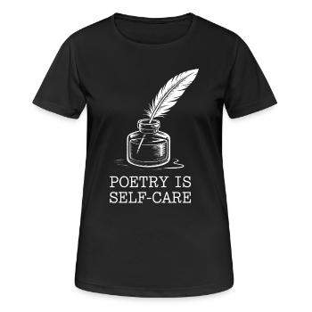 Poetry as self-care - Women's Breathable T-Shirt - black - Front - AI Model Female 172 light (172cm)