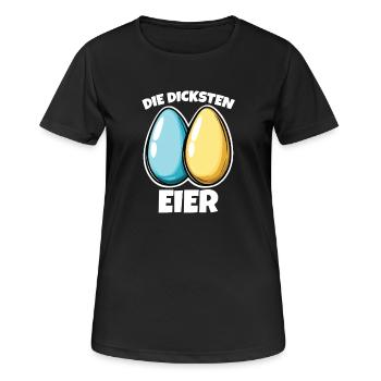 Dicke Eier die dicksten Eier Ostereier - Frauen T-Shirt atmungsaktiv - Schwarz - Vorne - AI Model Female 172 light (172cm)