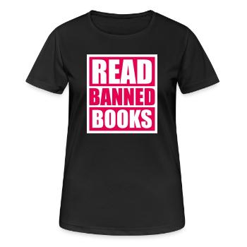 Read Banned Books Verbotene Bücher Lesen Freiheit - Women's Breathable T-Shirt - black - Front - AI Model Female 172 light (172cm)
