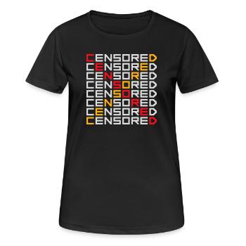 Censored Funny Statement Freedom Logo - Women's Breathable T-Shirt - black - Front - AI Model Female 172 light (172cm)