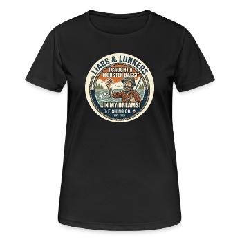 Drôle de menteurs à la pêche - T-shirt respirant Femme - noir - Devant - AI Model Female 172 light (172cm)