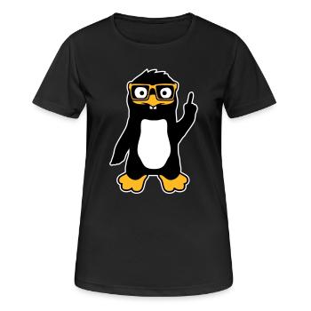 Penguin Geek Lunettes Index Lus Arrogant - T-shirt respirant Femme - noir - Devant - AI Model Female 172 light (172cm)