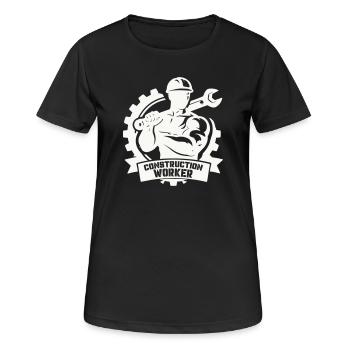 Ouvrier du bâtiment robuste avec engrenages - T-shirt respirant Femme - noir - Devant - AI Model Female 172 light (172cm)