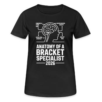 Basket-ball spécialisé dans le tableau - T-shirt respirant Femme - noir - Devant - AI Model Female 172 light (172cm)