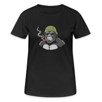 Gorilla Commando avec un cigare - T-shirt respirant Femme - noir - Devant - AI Model Female 172 light (172cm)