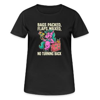 Vacances Unicornen : aventure dans la valise - T-shirt respirant Femme - noir - Devant - AI Model Female 172 light (172cm)