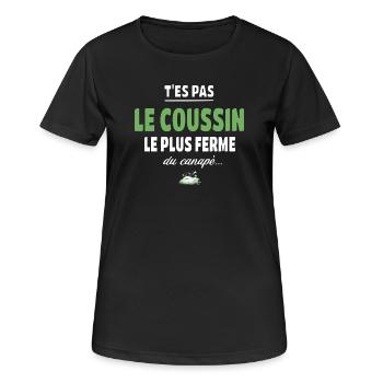 T’es pas le coussin le plus ferme du canapé vanne - T-shirt respirant Femme - noir - Devant - AI Model Female 172 light (172cm)